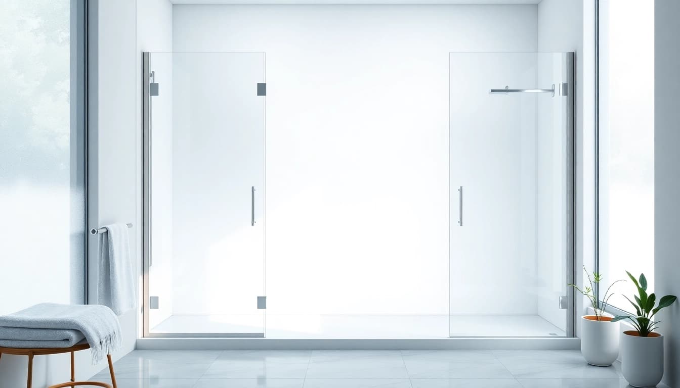 Elegant semi frameless shower screens showcasing modern design and transparency in a bright bathroom.