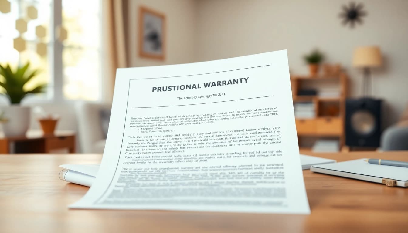 Explore transparent warranty coverage terms on a wooden desk with a confident atmosphere.