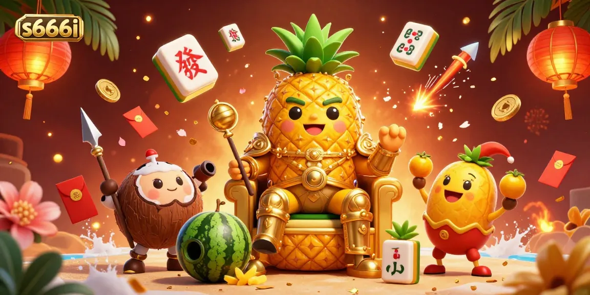 Engage in thrilling gameplay at s666i with the golden pineapple king and vibrant casino elements.