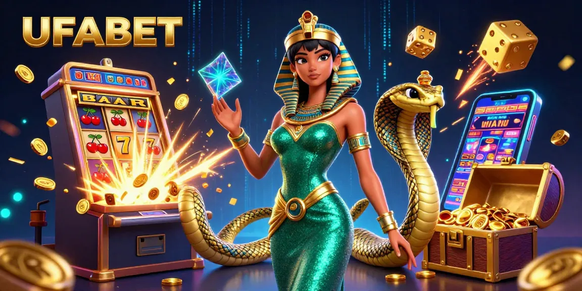 Win big with UFABET's vibrant casino experience featuring slots and games in a dazzling 3D scene.