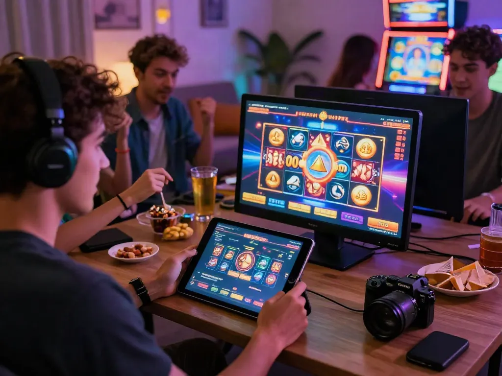 Exciting gaming atmosphere on KOITOTO with friends enjoying the experience.
