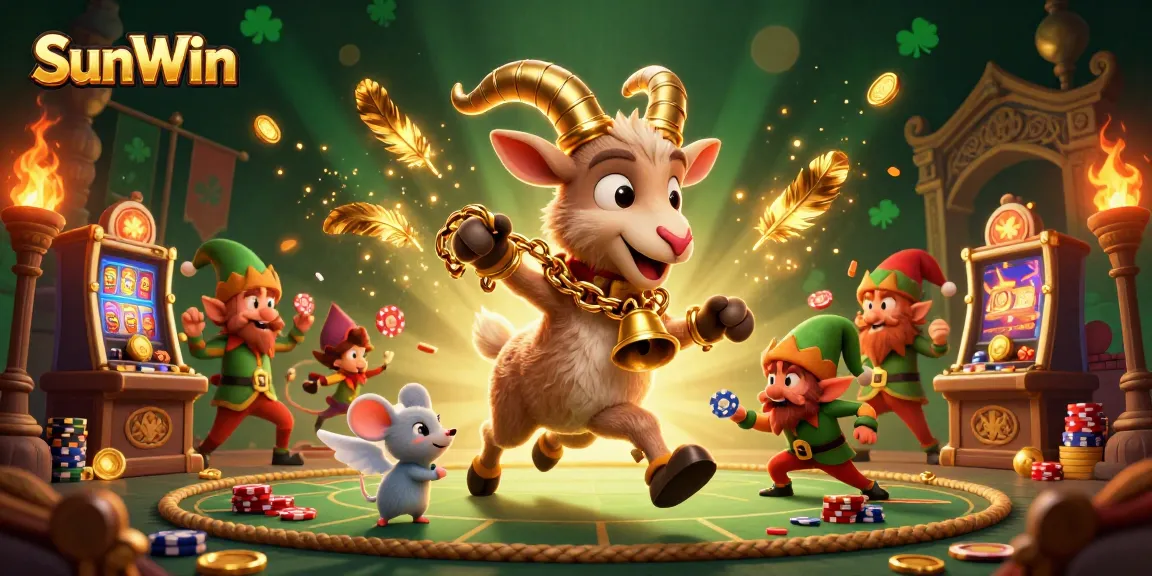Betting fun and excitement at SunWin's casino with Krampus and elf gremlins stealing poker chips.