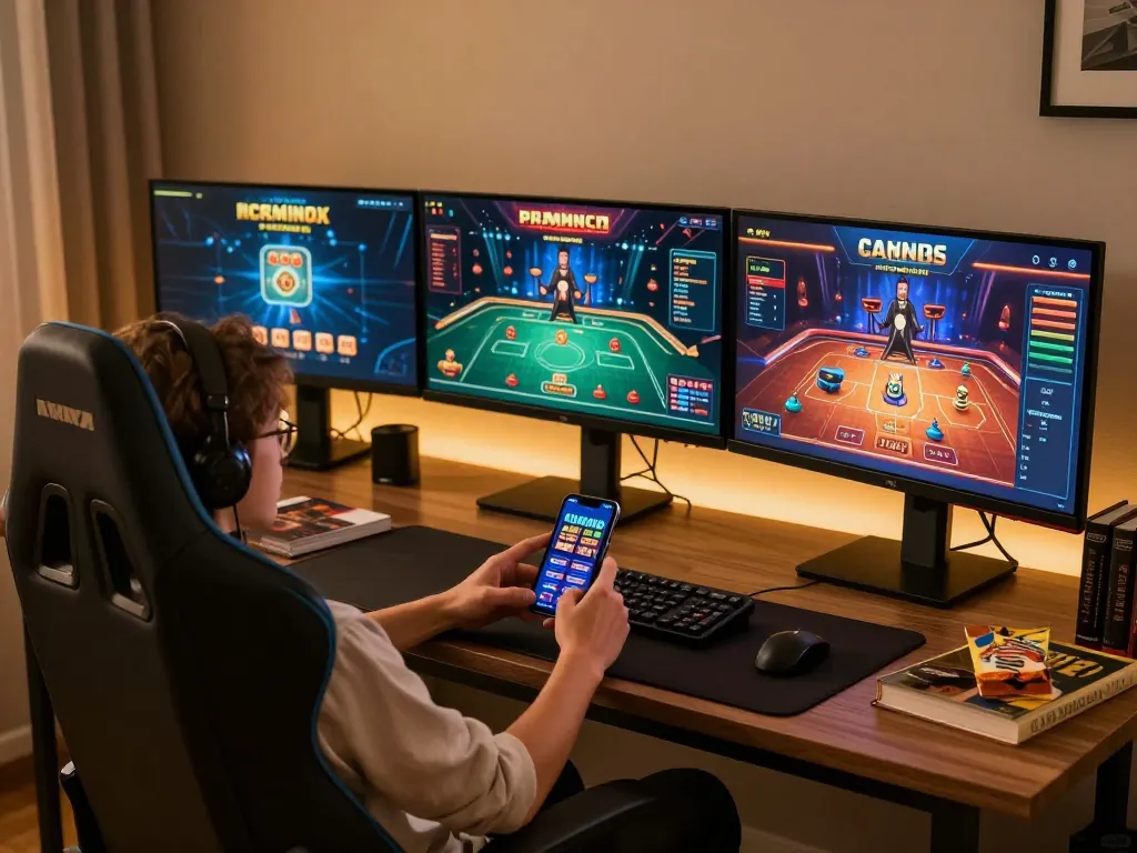 Engaging gameplay on mk8 app during online casino session with vibrant screens and strategic focus.