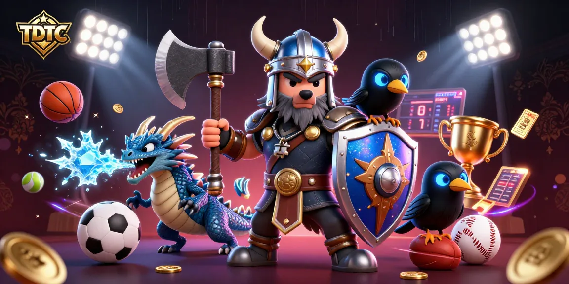 Experience thrilling action with TDTC, showcasing a Viking warrior and dynamic sports betting elements.