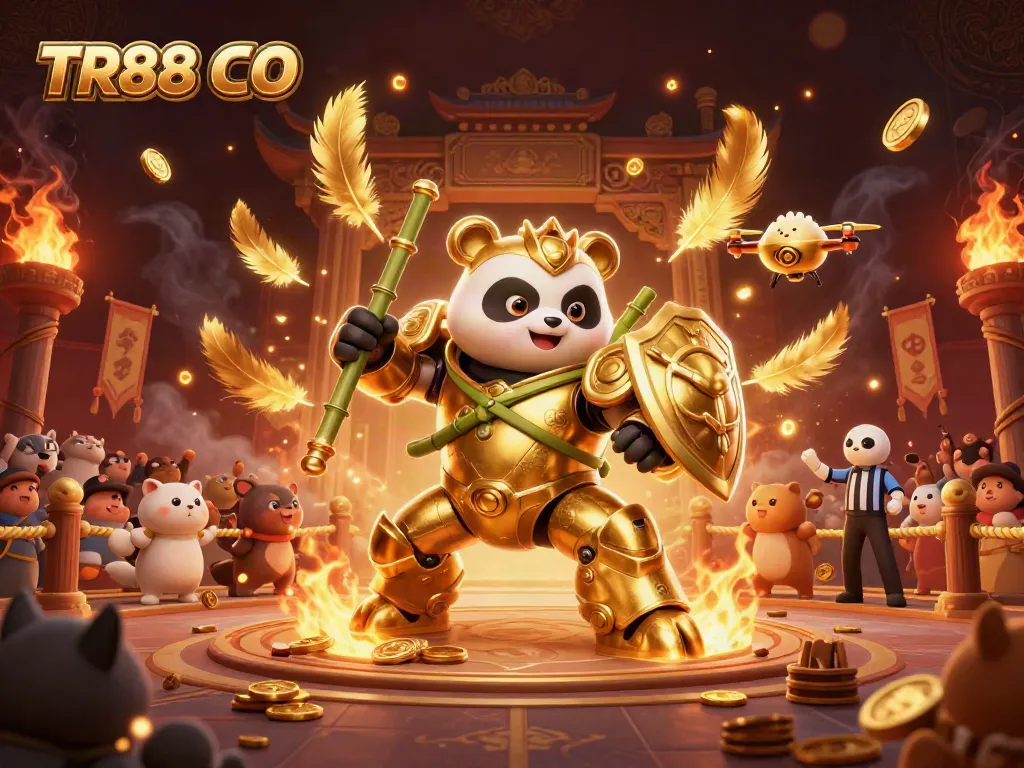 Join the excitement of TR88 CO's vibrant gaming arena featuring dynamic characters and gambling elements.
