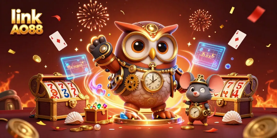 Experience the excitement of the link AO88 casino world with a vibrant steampunk scene.