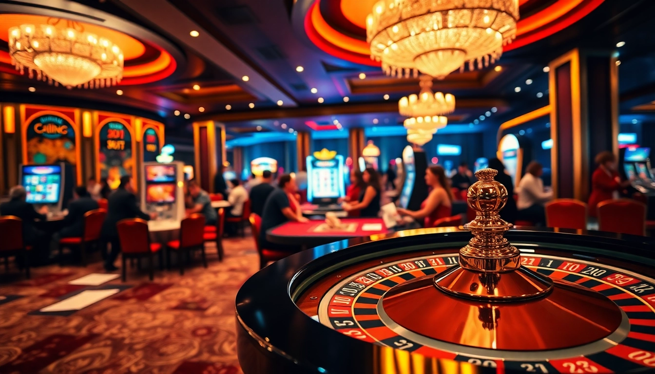 Experience thrilling gameplay at 77Bet with a luxurious casino atmosphere filled with excitement.