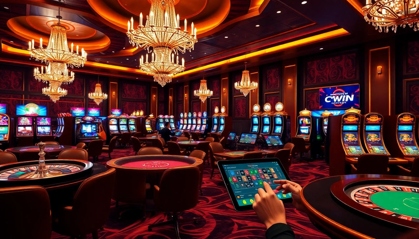 Experience thrilling gameplay at cwin com đăng nhập with engaging online casino visuals of roulette and slots.