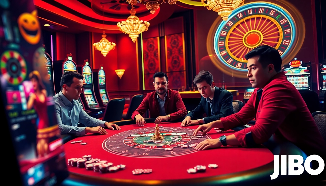 Experience thrilling poker action at JBO with vibrant casino visuals and excitement.