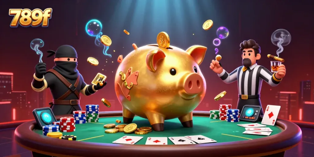 Engage in thrilling gameplay at 789f with energetic characters and casino elements in a vibrant scene.
