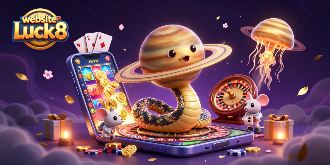 Engage with exciting betting action on the website Luck8 featuring a cosmic casino scene.