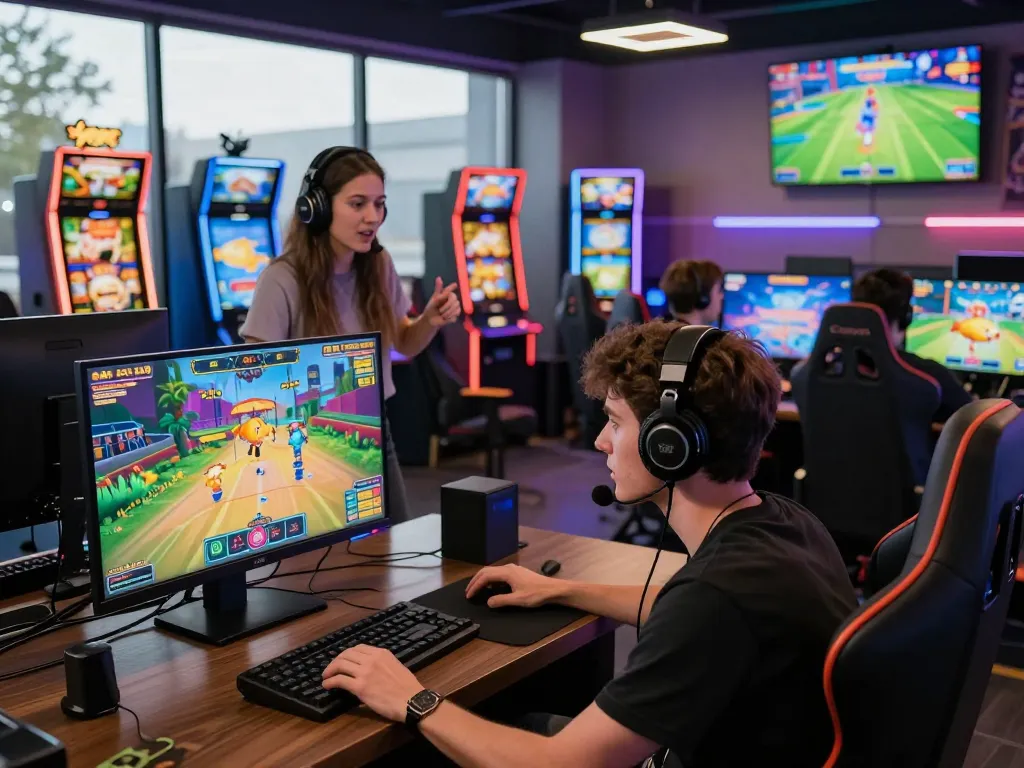 Exciting gaming scene at https://au88bet.it.com/ showcasing players engaged in live casino and fish shooting games in a vibrant setting.