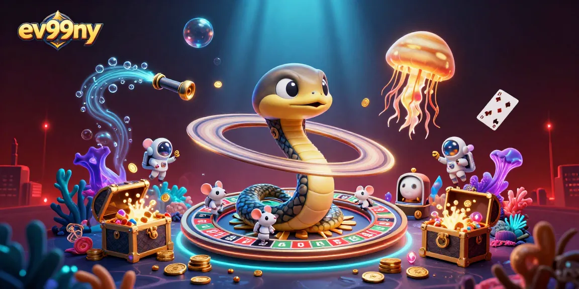 Spin the reels of fortune with ev99ny's cosmic roulette experience featuring vibrant characters!