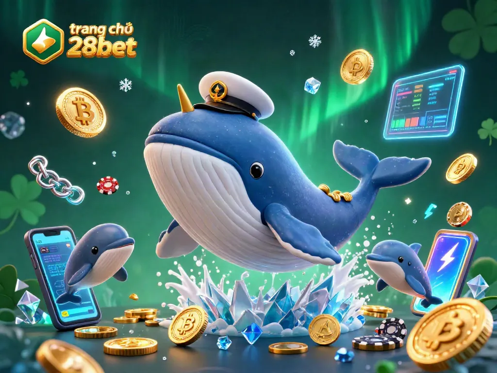 Experience the excitement of trang chủ 28bet with vibrant 3D casino characters breaching a sea of coins.