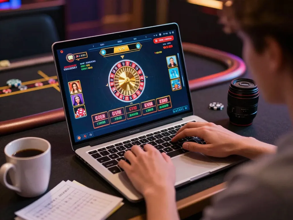 Engaging player enjoying online casino gaming at sx88t1, showcasing vibrant roulette action.