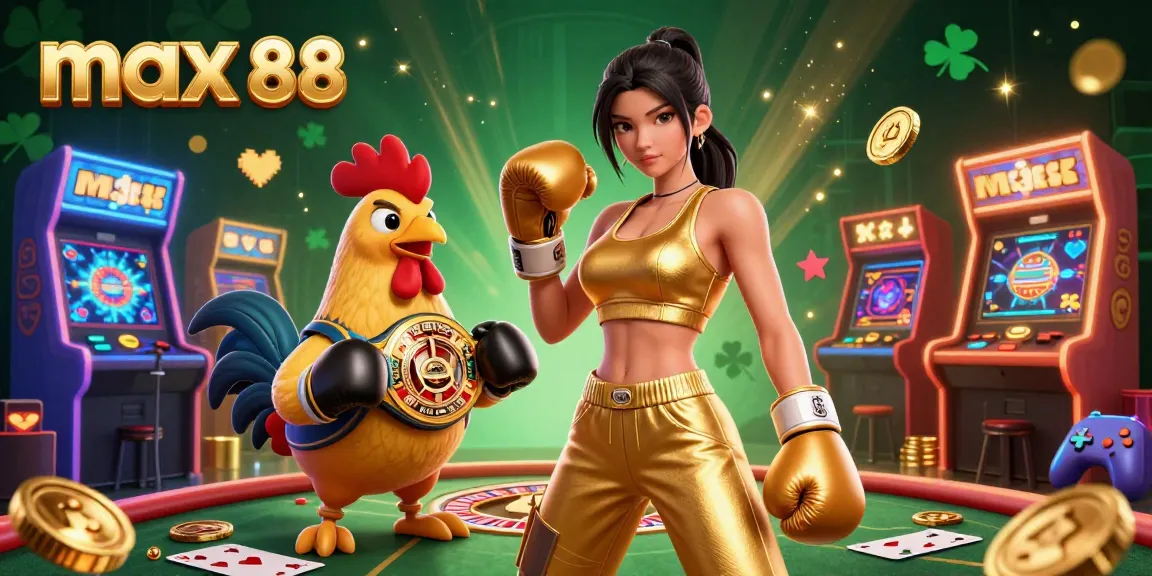 Engage with max 88 through this dynamic casino scene featuring live dealer elements and interactive game displays.