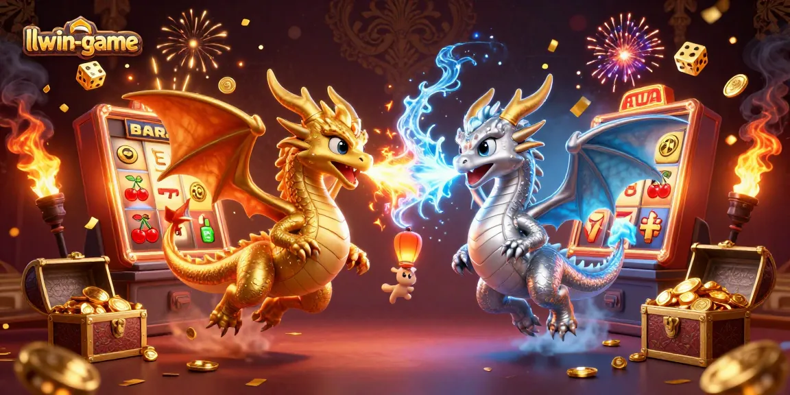 Experience thrilling gameplay with llwin-game's vibrant 3D dragons amidst coins and jackpots!