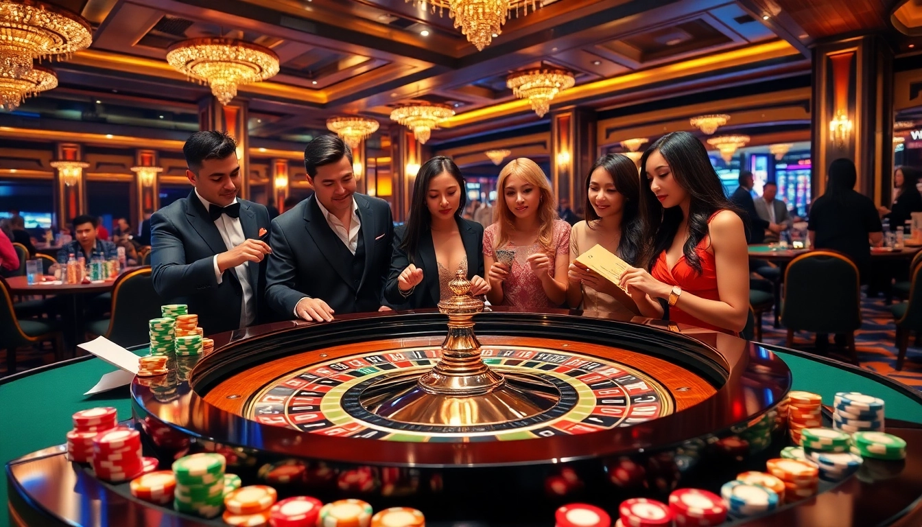 Players celebrate their wins at roulette, showcasing excitement influenced by https://lucky88.charity/.