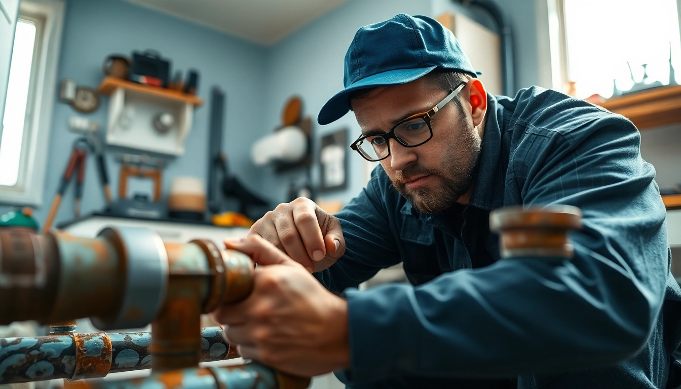 Showcase of whole house repiping services Tampa with a dedicated plumber installing pipes.