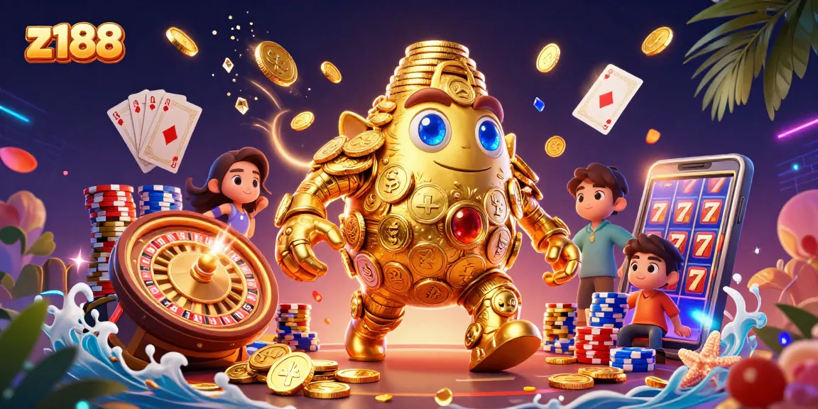 Engage with exciting z188 gaming action featuring vibrant 3D casino elements and dynamic characters.