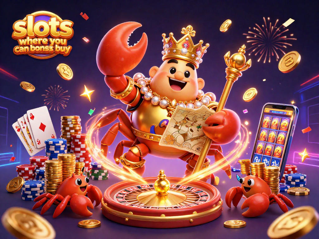 Play exciting slots where you can bonus buy with golden crab emperor and vibrant casino elements.