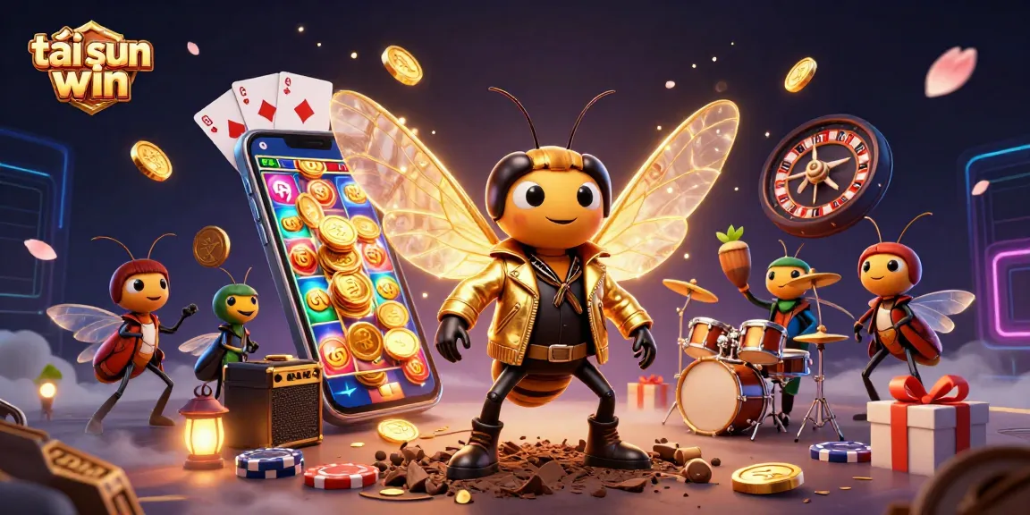 Engage with exciting slot action and gaming thrills in tải sun win with our vibrant casino illustration.