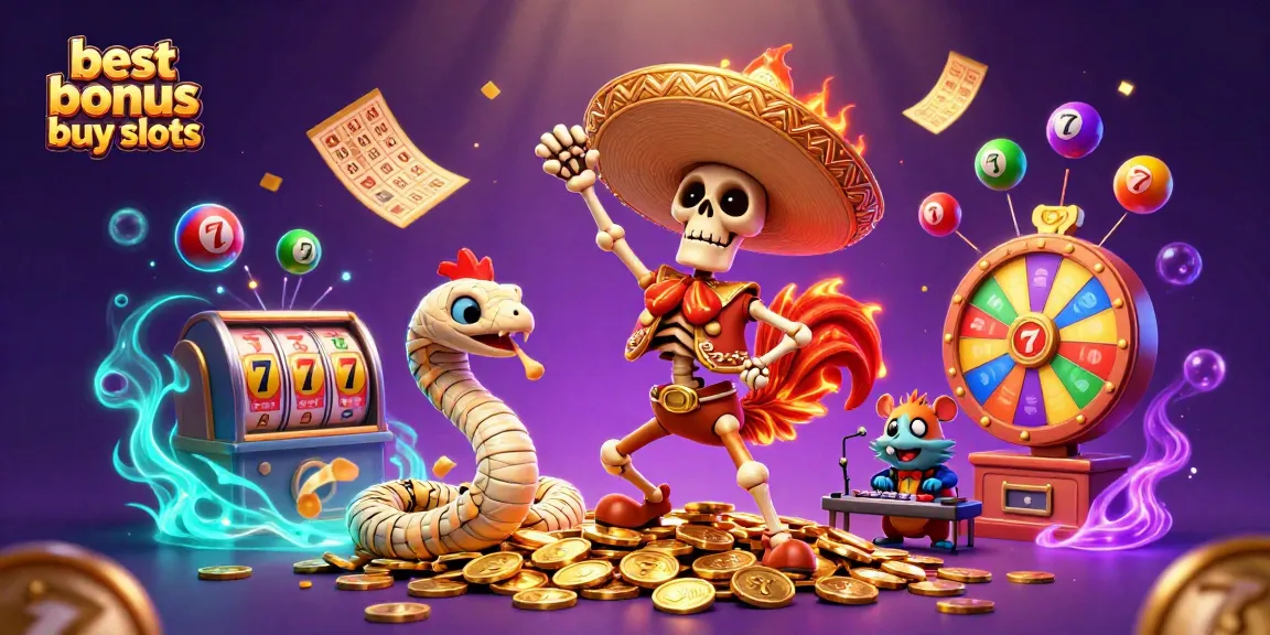 Win big with the best bonus buy slots featuring vibrant 3D characters and dynamic game elements.
