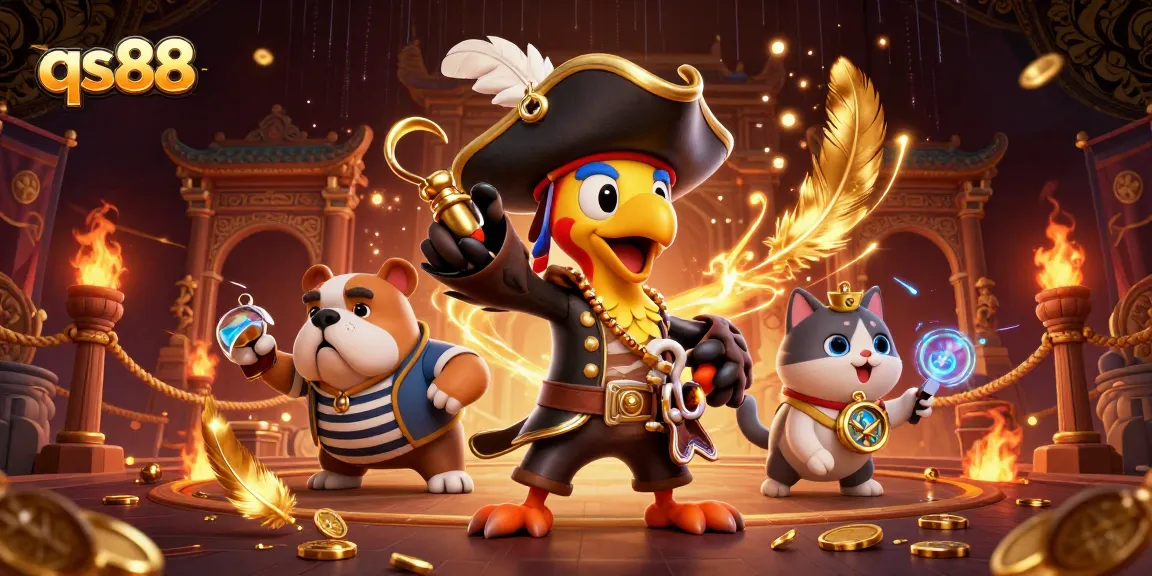 Engage with qs88 in a vibrant casino adventure featuring dynamic characters and sparkling game elements.