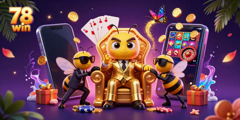 Engage with 78 win's thrilling casino scene featuring vibrant games and characters.