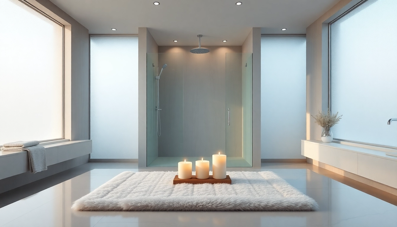 Experience elegant showers with luxurious rain showerhead and natural lighting in a modern bathroom.
