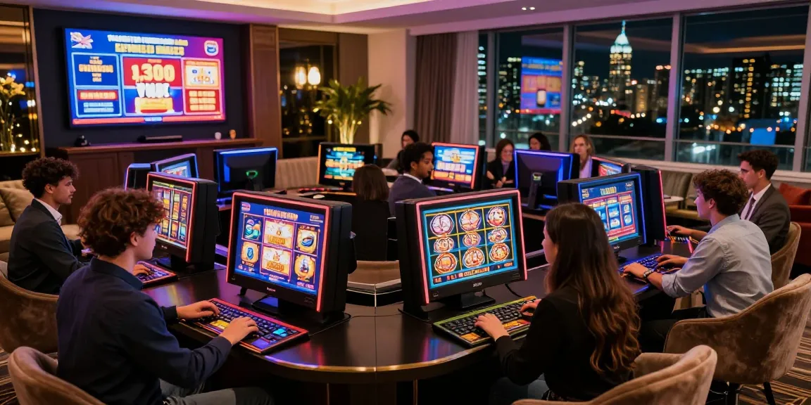 Engaged players at new online casinos UK enjoying interactive games in a lively environment.