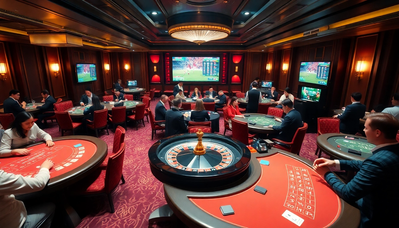 Engage in the excitement of gambling as players enjoy card games and watch vào lưới football streams in a luxurious casino.