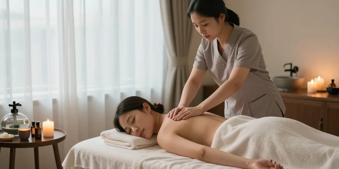 Experience soothing 화성출장마사지 in a tranquil home spa environment with professional therapist and calming atmosphere.