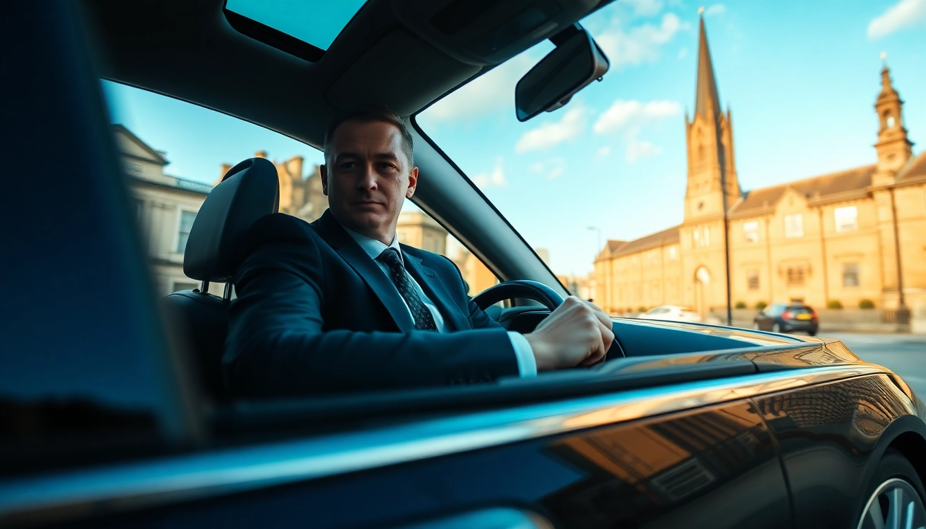 Experience premium Chauffeur Services Nottingham with a professional driver in a luxury car.