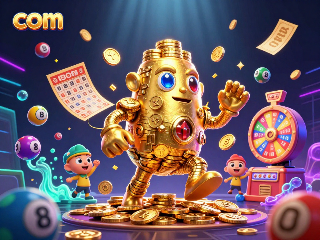 Engage with exciting games at luckywin.com, featuring a golden golem and lottery elements.