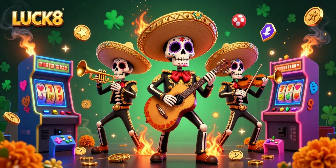 Experience thrilling gameplay at LUCK8 with colorful characters in a vibrant casino scene.