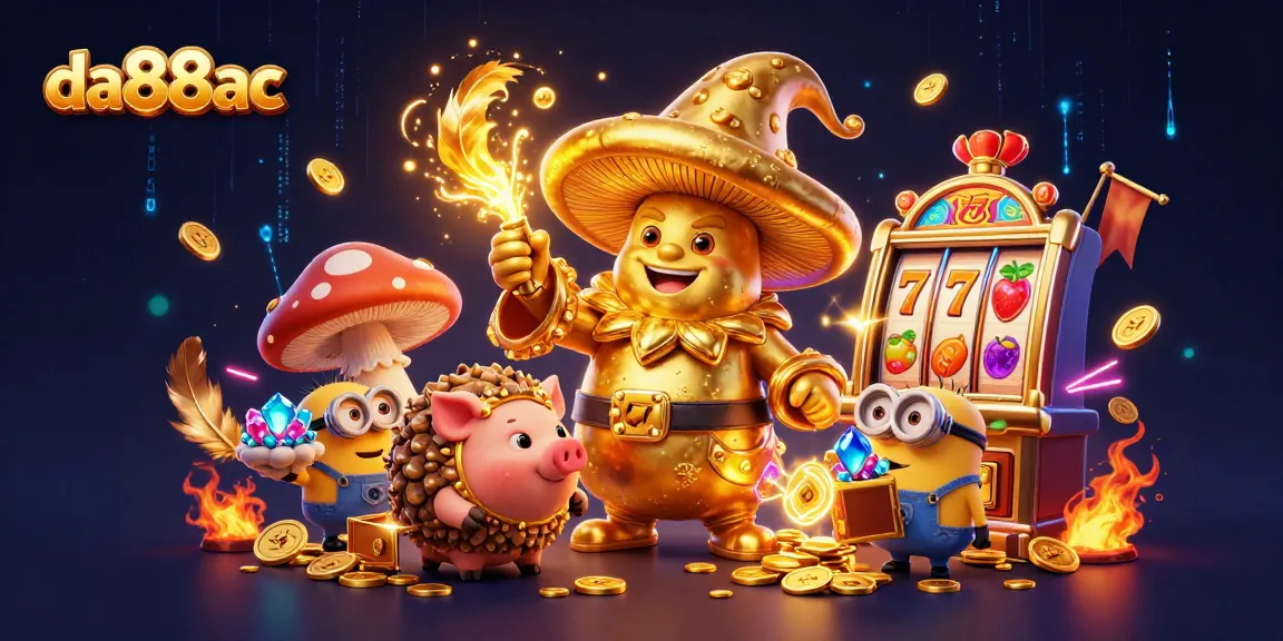 Explore the vibrant da88ac casino scene with magical characters and spinning slots.