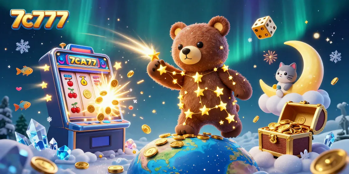 Experience the excitement of the 7c777 jackpot with vibrant casino visuals and character action.