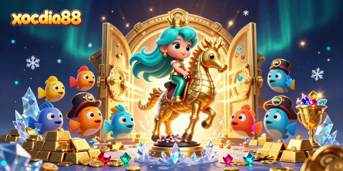Join the winning adventure with xocdia88, featuring a vibrant mermaid princess, treasures, and dynamic casino elements.