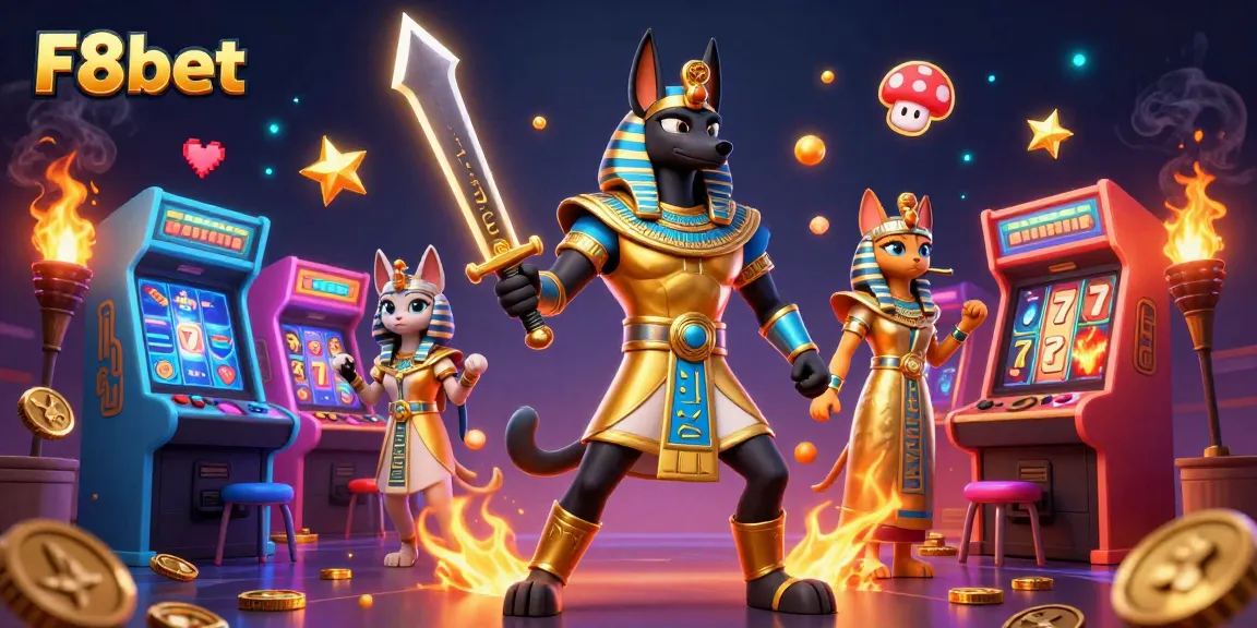 Play exciting slots at F8bet featuring vibrant 3D characters, interactive casino elements, and captivating colors.