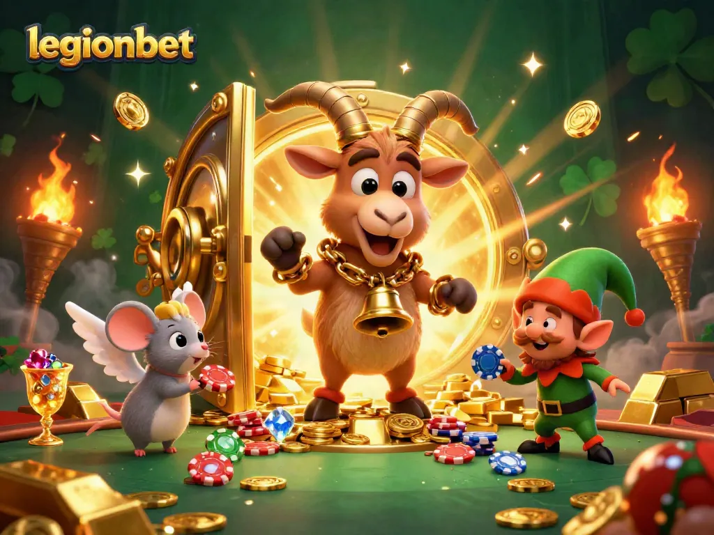 Experience the thrilling world of legionbet with our vibrant casino scene featuring Krampus and playful elves.