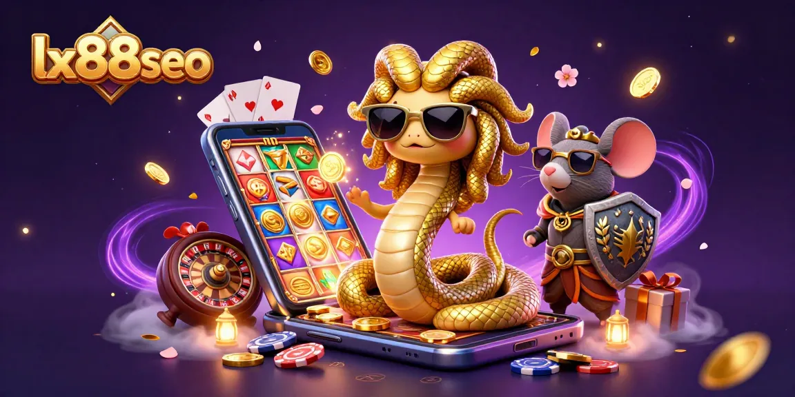 Spin to win with lx88seo at a vibrant online casino displaying 3D characters and gaming action.