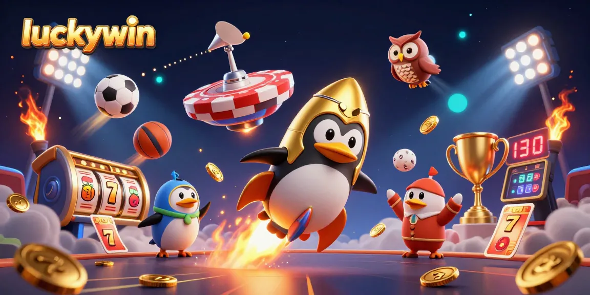 Experience thrilling gameplay at luckywin with golden penguin racing to casino rewards.