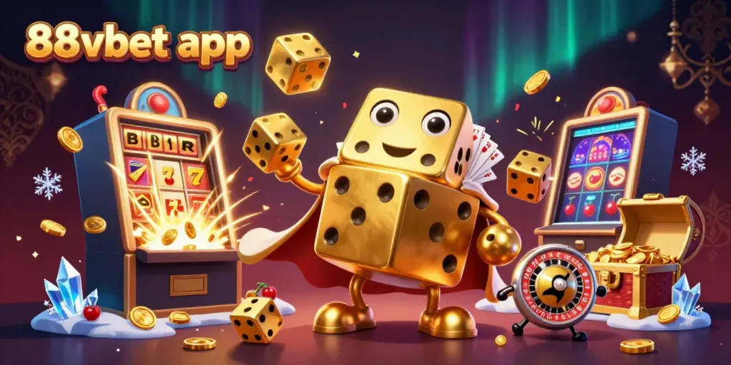 Experience the excitement of betting with the 88vbet app in this vibrant casino scene filled with dynamic elements.
