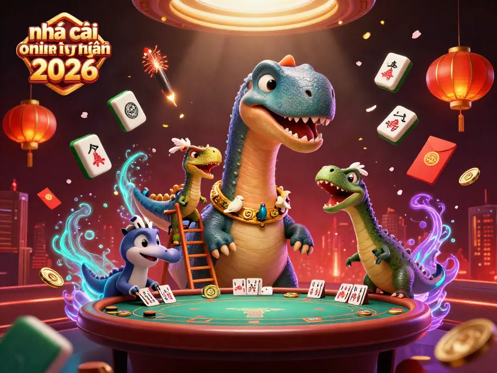Engage in vibrant gameplay at nhà cái online uy tín hàng đầu 2026, featuring a creative 3D casino scene.