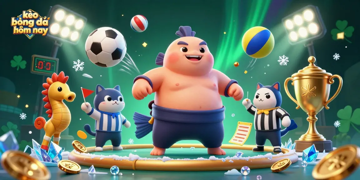 Bet on kèo bóng đá hôm nay with dynamic soccer-themed illustration of sports betting excitement.