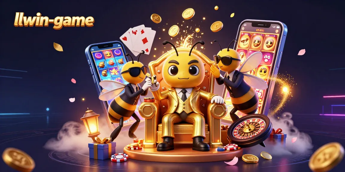 Engage in thrilling gameplay with llwin-game's vibrant 3D casino scene featuring banners and promotions.
