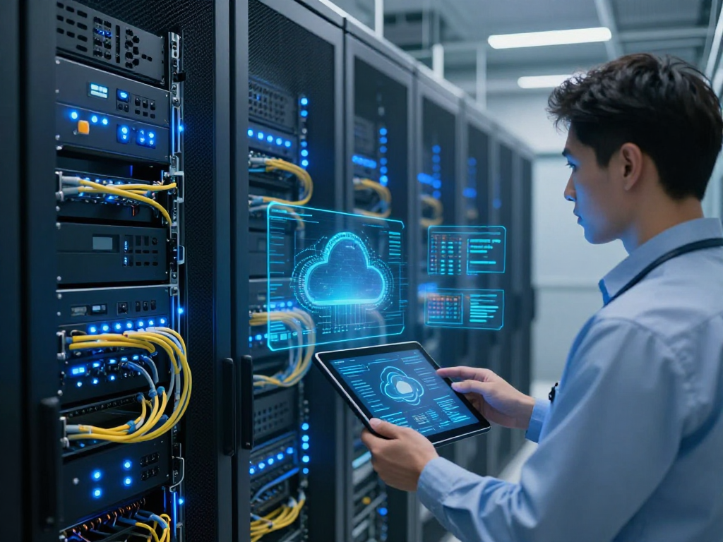 UK IPTV reseller panel technology showcased in a modern server environment with advanced cloud computing architecture.