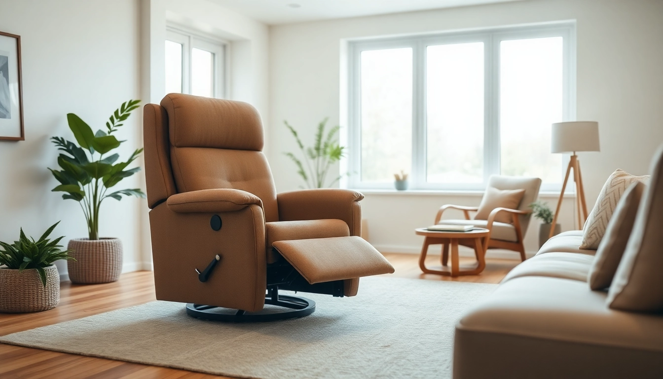 Comfortably relaxing in a stylish lift chair recliner in a bright and cozy living room setting.