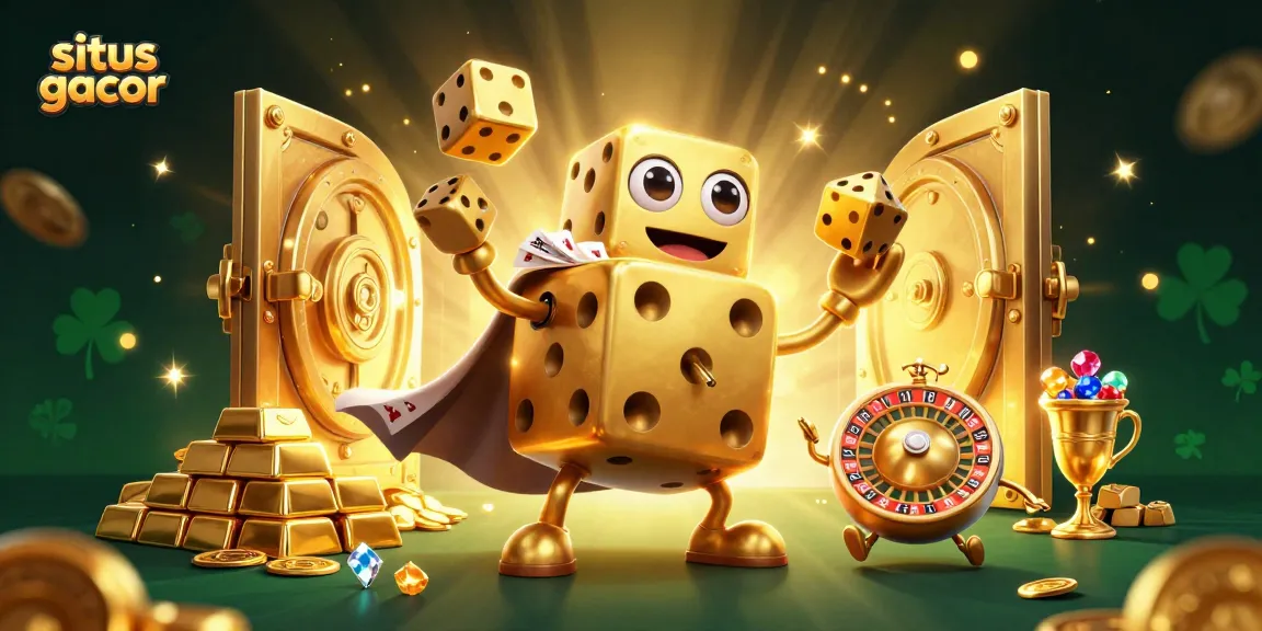 Experience the thrill of situs gacor with dynamic characters and golden treasures in a magical casino scene.
